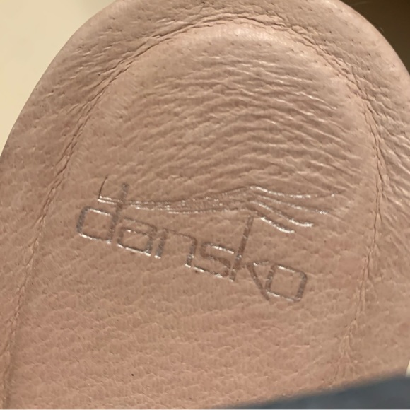 Dansko Blue Wedge Sandals with Cross-Strap Design - Picture 5 of 9